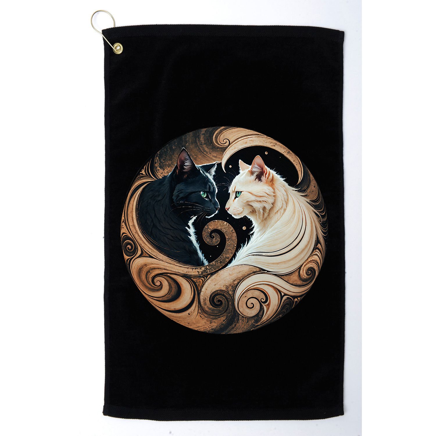 Cats Yin Yang Golf Towel