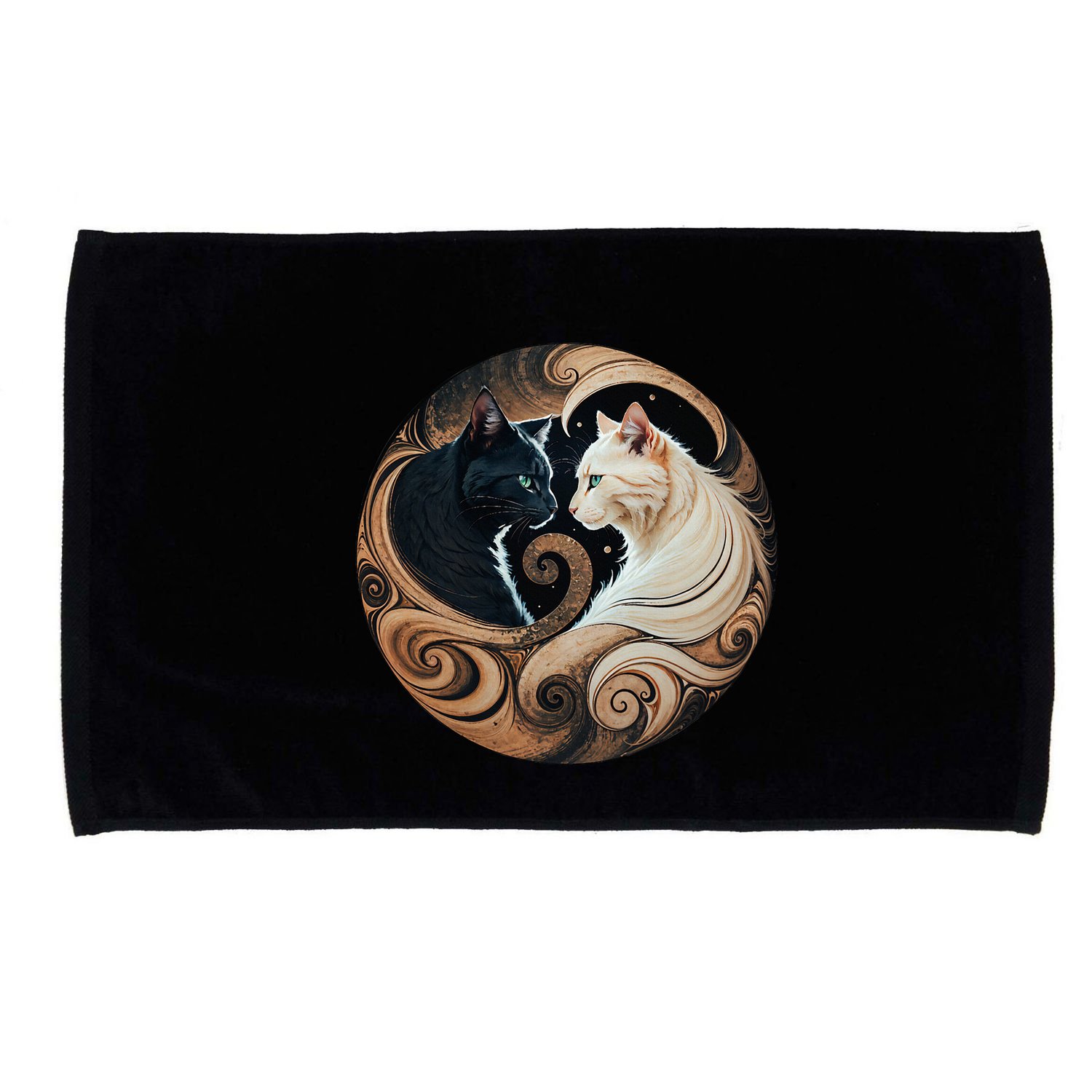 Cats Yin Yang Microfiber Hand Towel