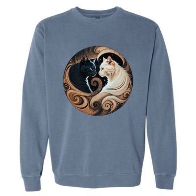 Cats Yin Yang Garment-Dyed Sweatshirt