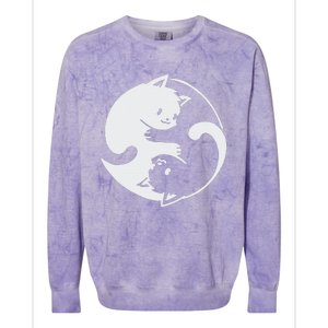 Chinese Yin Yang Cat Symbol funny animal Colorblast Crewneck Sweatshirt