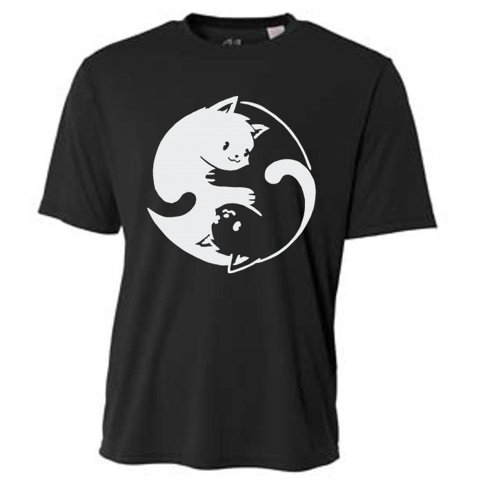 Chinese Yin Yang Cat Symbol funny animal Cooling Performance Crew T-Shirt