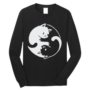 Chinese Yin Yang Cat Symbol funny animal Long Sleeve Shirt