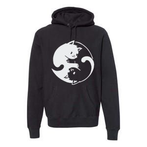 Chinese Yin Yang Cat Symbol funny animal Premium Hoodie