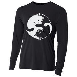 Chinese Yin Yang Cat Symbol funny animal Cooling Performance Long Sleeve Crew