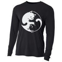 Chinese Yin Yang Cat Symbol funny animal Cooling Performance Long Sleeve Crew