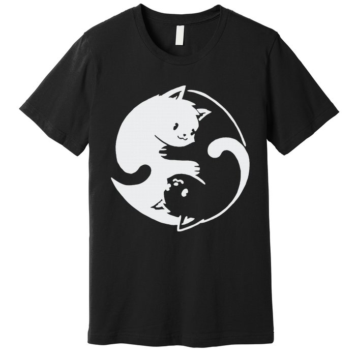 Chinese Yin Yang Cat Symbol funny animal Premium T-Shirt