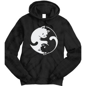 Chinese Yin Yang Cat Symbol funny animal Tie Dye Hoodie