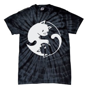 Chinese Yin Yang Cat Symbol funny animal Tie-Dye T-Shirt