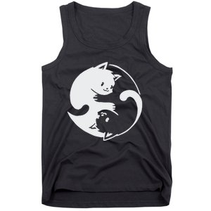 Chinese Yin Yang Cat Symbol funny animal Tank Top