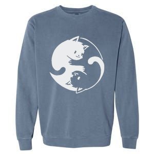 Chinese Yin Yang Cat Symbol funny animal Garment-Dyed Sweatshirt