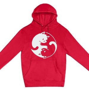 Chinese Yin Yang Cat Symbol funny animal Premium Pullover Hoodie