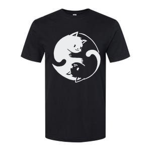 Chinese Yin Yang Cat Symbol funny animal Softstyle CVC T-Shirt