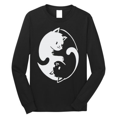 Chinese Yin Yang Cat Symbol Long Sleeve Shirt