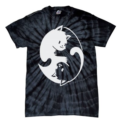 Chinese Yin Yang Cat Symbol Tie-Dye T-Shirt