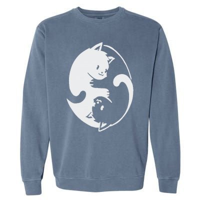 Chinese Yin Yang Cat Symbol Garment-Dyed Sweatshirt