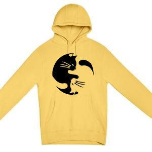 Cat Yin Yang Peace Loving Interconnected Great Gift Idea Meaningful Gift Premium Pullover Hoodie