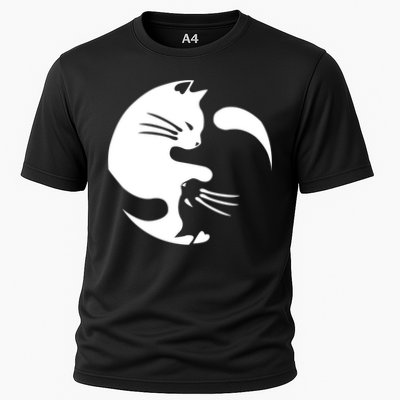 Cat Yin Yang Peace Loving Interconnected Great Gift Idea Meaningful Gift Cooling Performance Crew T-Shirt