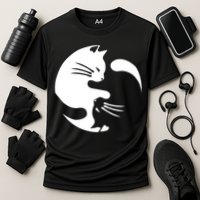 Cat Yin Yang Peace Loving Interconnected Great Gift Idea Meaningful Gift Cooling Performance Crew T-Shirt