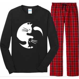 Cat Yin Yang Peace Loving Interconnected Great Gift Idea Meaningful Gift Long Sleeve Pajama Set