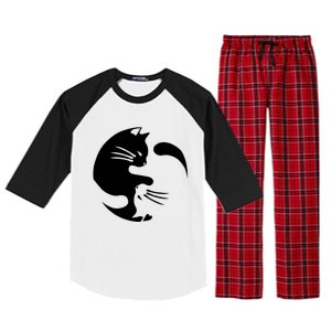 Cat Yin Yang Peace Loving Interconnected Great Gift Idea Meaningful Gift Raglan Sleeve Pajama Set