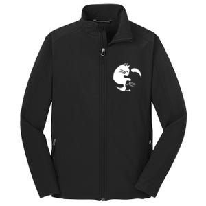 Cat Yin Yang Peace Loving Interconnected Great Gift Idea Meaningful Gift Core Soft Shell Jacket