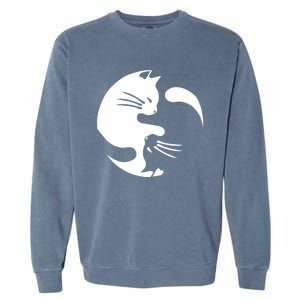 Cat Yin Yang Peace Loving Interconnected Great Gift Idea Meaningful Gift Garment-Dyed Sweatshirt