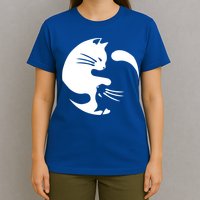 Cat Yin Yang Peace Loving Interconnected Great Gift Idea Meaningful Gift T-Shirt