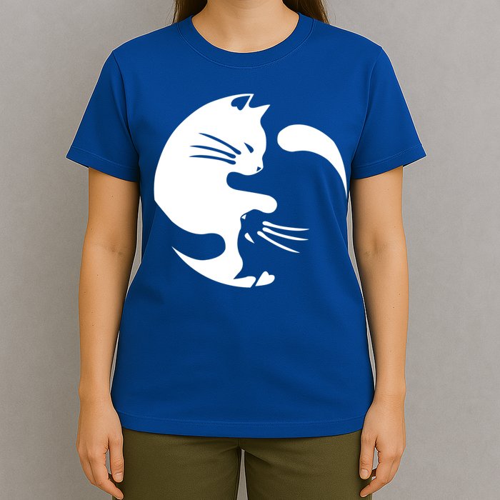 Cat Yin Yang Peace Loving Interconnected Great Gift Idea Meaningful Gift T-Shirt