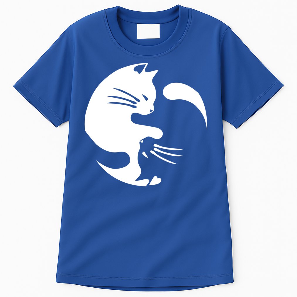 Cat Yin Yang Peace Loving Interconnected Great Gift Idea Meaningful Gift Tall T-Shirt