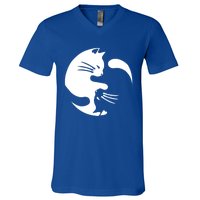 Cat Yin Yang Peace Loving Interconnected Great Gift Idea Meaningful Gift V-Neck T-Shirt