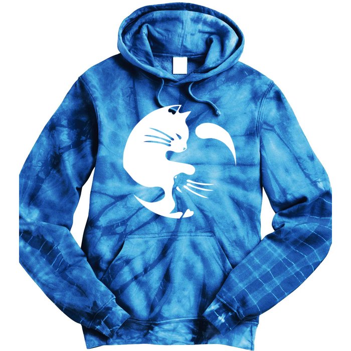 Cat Yin Yang Peace Loving Interconnected Great Gift Idea Meaningful Gift Tie Dye Hoodie