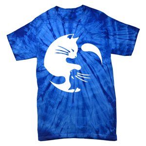 Cat Yin Yang Peace Loving Interconnected Great Gift Idea Meaningful Gift Tie-Dye T-Shirt