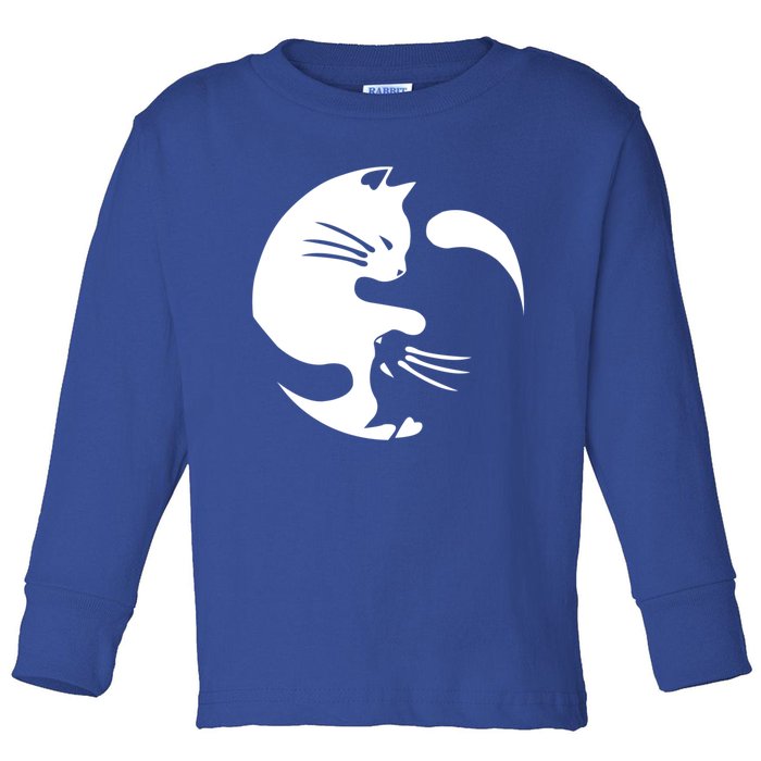 Cat Yin Yang Peace Loving Interconnected Great Gift Idea Meaningful Gift Toddler Long Sleeve Shirt