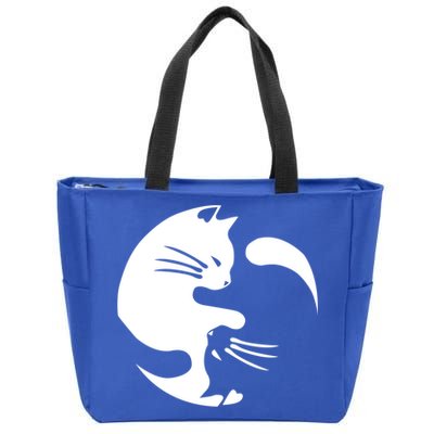 Cat Yin Yang Peace Loving Interconnected Great Gift Idea Meaningful Gift Zip Tote Bag