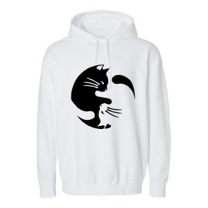 Cat Yin Yang Peace Loving Interconnected Great Gift Idea Meaningful Gift Garment-Dyed Fleece Hoodie