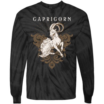 Capricorn Zodiac Astrology Horoscope Birthday Sun Sign Tie-Dye Long Sleeve Shirt