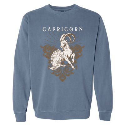 Capricorn Zodiac Astrology Horoscope Birthday Sun Sign Garment-Dyed Sweatshirt