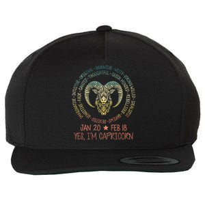 Capricorn Zodiac Astrology Horoscope Birthday Sun Sign Wool Snapback Cap