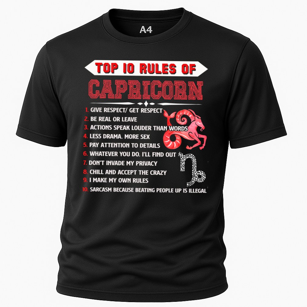 Capricorn Zodiac Birthday Top 10 Rules Of Capricorn Funny Cool Gift Cooling Performance Crew T-Shirt
