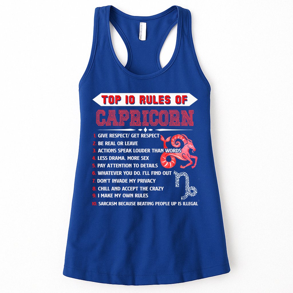 Capricorn Zodiac Birthday Top 10 Rules Of Capricorn Funny Cool Gift Womens Tank Top