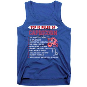 Capricorn Zodiac Birthday Top 10 Rules Of Capricorn Funny Cool Gift Tank Top