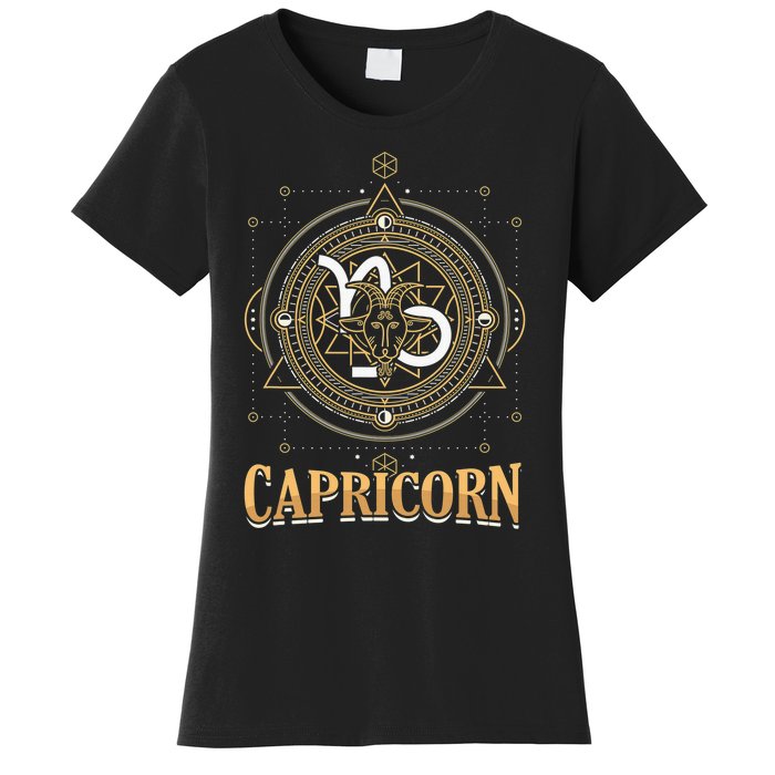 Capricorn Zodiac Birthday Horoscope Animal Star Symbol Women's T-Shirt