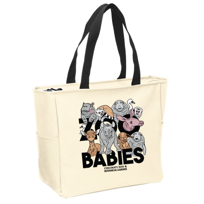 Cincinnati Zoo Babies Zip Tote Bag
