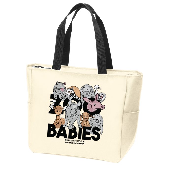 Cincinnati Zoo Babies Zip Tote Bag