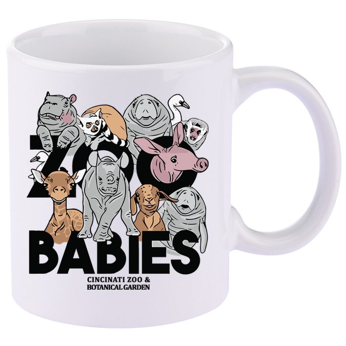Cincinnati Zoo Babies 11oz C Handle Ceramic Mug