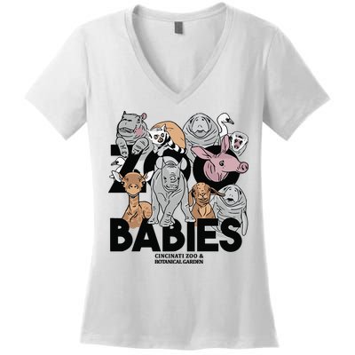 Cincinnati Zoo Babies Women's V-Neck T-Shirt
