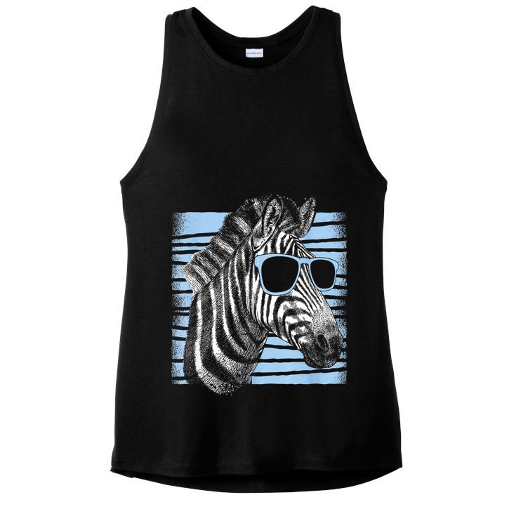 Cool Zebra Birthday Party Gifts Cute Zebra Lovers Ladies PosiCharge Tri-Blend Wicking Tank