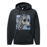 Cool Zebra Birthday Party Gifts Cute Zebra Lovers Performance Fleece Hoodie