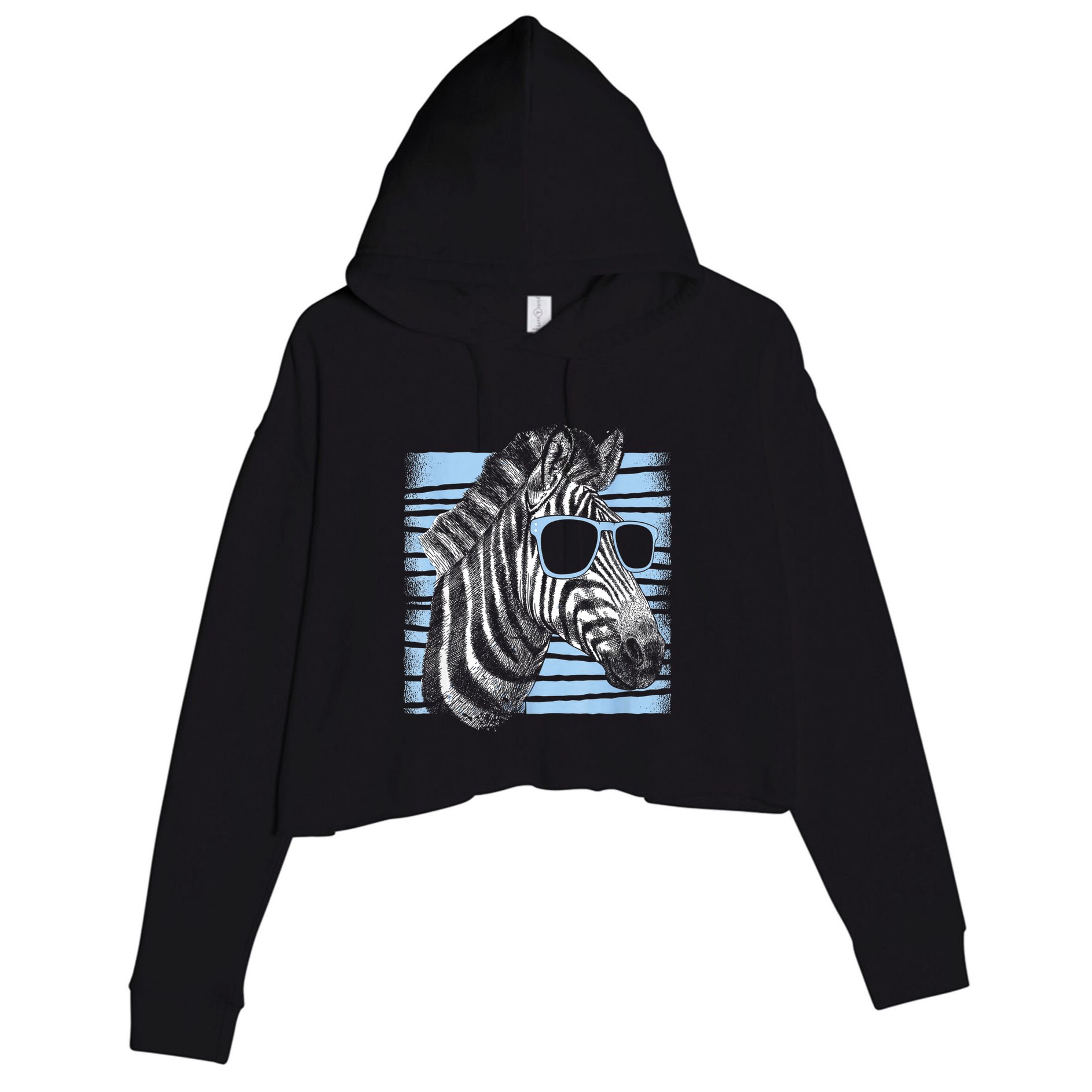 Cool Zebra Birthday Party Gifts Cute Zebra Lovers Crop Fleece Hoodie