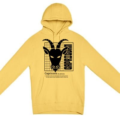 Capricorn Zodiac Definition Premium Pullover Hoodie